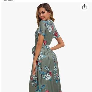 Lilly Posh, XXL, Grey Floral Maxi Dress